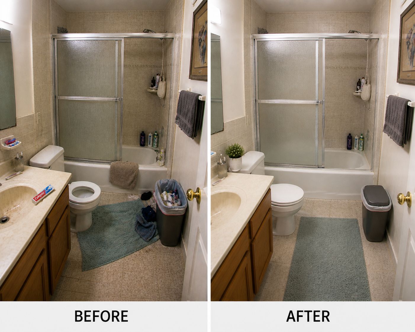 Bathroom Deep Clean Before and After